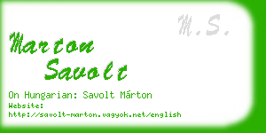 marton savolt business card